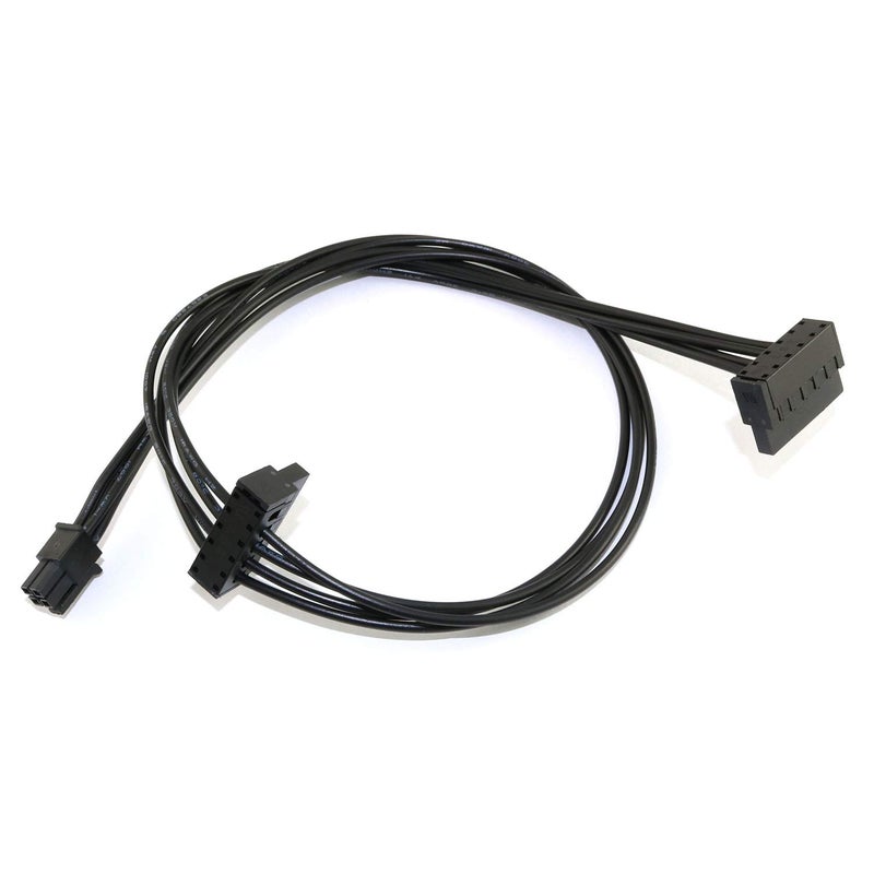 RuiLing 2pcs Black Motherboard ATX Mini 4 Pin to 2X Right-Angle 15 Pin SATA Hard Drive HDD Power Supply Adapter Cable 18AWG 19.7 Inch - Image 2